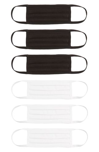 Nordstrom + 6-Pack Adult Pleated Cotton Face Masks