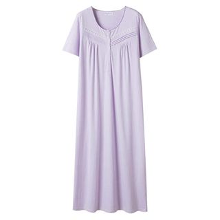 Keyocean + Cotton Short Sleeve Long Nightgown