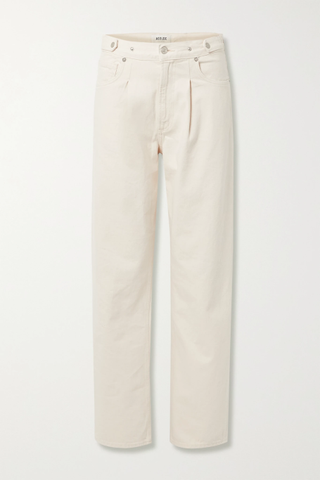 Agolde + Baggy Pleated Organic Mid-Rise Straight-Leg Jeans