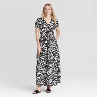 Who What Wear + Animal Print Short Sleeve Dress