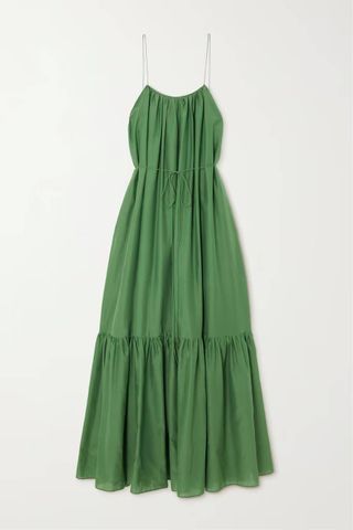 Matteau + Tiered Cotton and Silk-Blend Maxi Dress