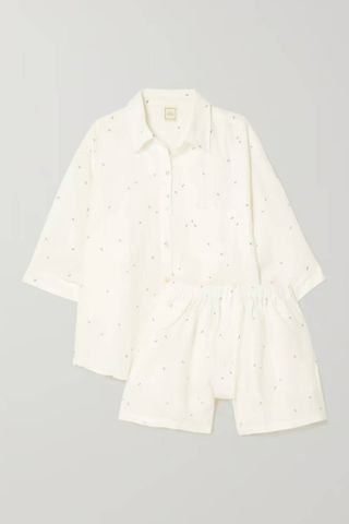 Deiji Studios + The 03 Floral-Print Linen Pajama Set