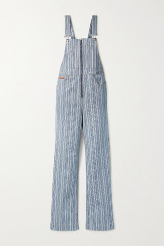 AlexaChung + Striped Cotton-Blend Jumpsuit