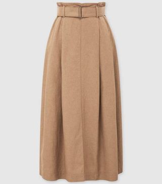 Uniqlo + Women Belted Linen Rayon Long Skirt