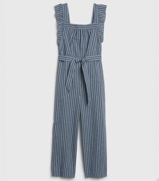 Gap + Ruffle Sleeve Jumpsuit in Linen-Cotton