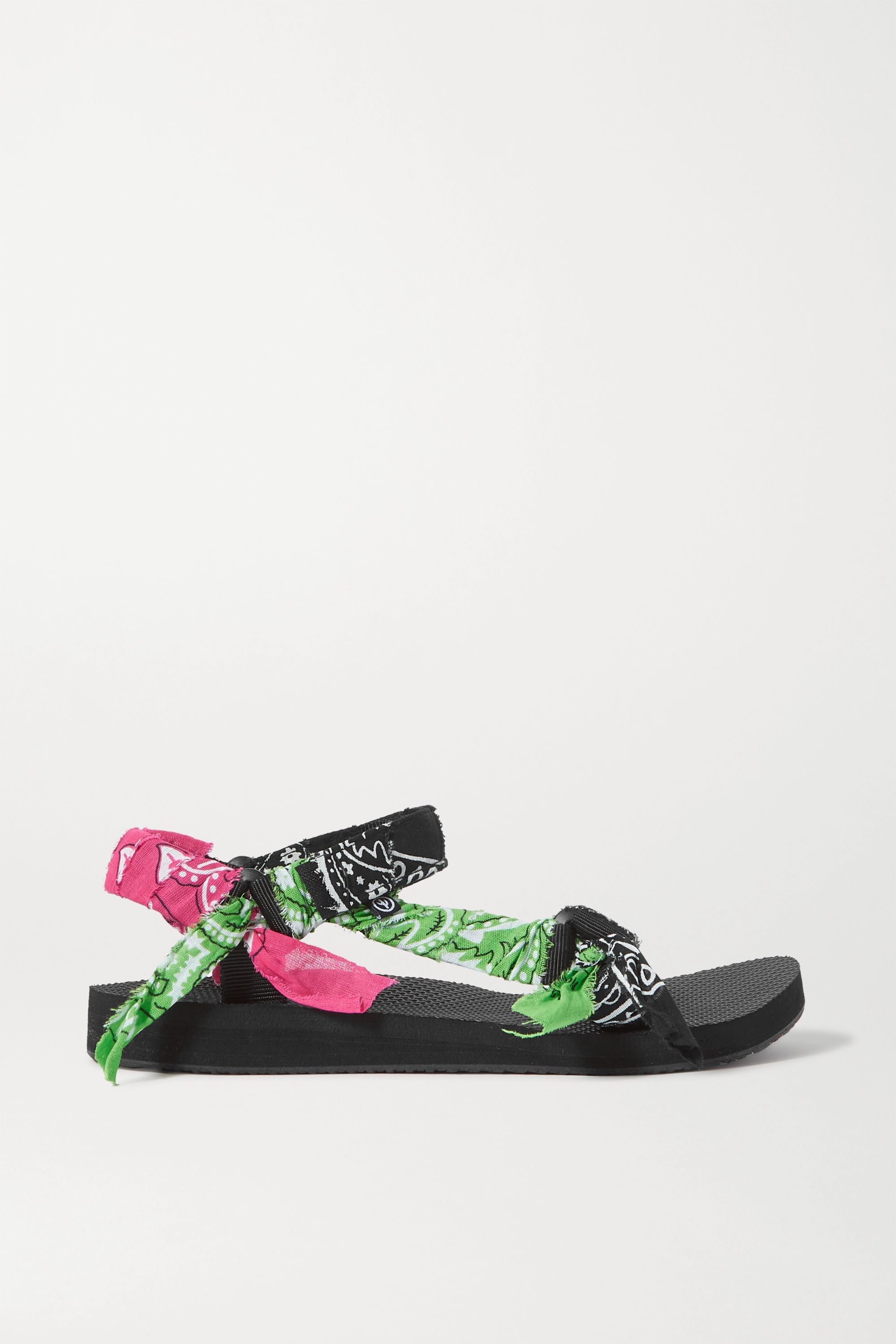 Arizona Love + Trekky Printed Gauze-Trimmed Canvas Platform Sandals