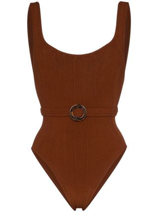 Hunza G + Solitaire Nile Belted Swimsuit