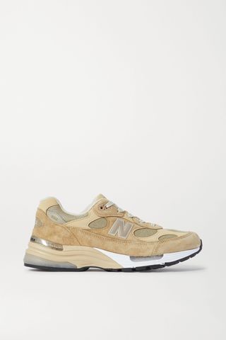 New Balance + 992 Suede, Mesh and Leather Sneakers