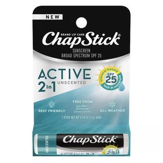 Chapstick + Active 2-in-1 Unscented Lip Balm