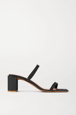 By Far + Tanya Silk Satin Mules