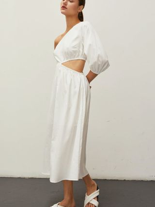 Crescent + Lainey One Shoulder Midi Dress