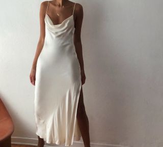 Elia Vintage + Silk Ivory Slip Dress