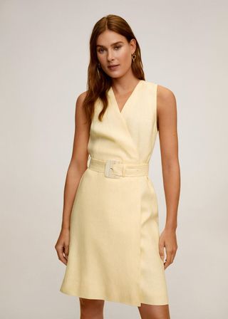 Mango + Belt Linen Dress
