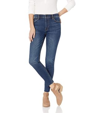 Hudson + Barbara High Rise Super Skinny Fit Raw Hem Ankle Jean