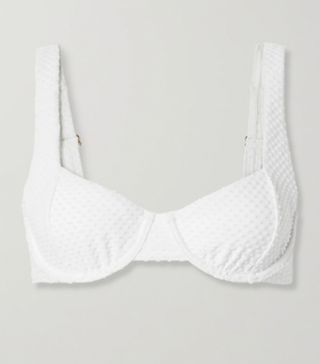 Peony + Swiss-Dot Stretch Underwired Bikini Top