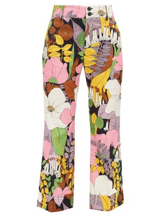 La Doublej + Hendrix Floral-Print Cotton-Blend Trousers