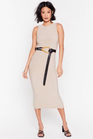 Nasty Gal + You've Got a Slinky Side Slit Midi Dress