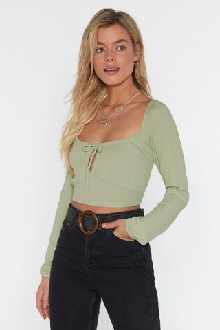 Nasty Gal + Sweet on You Square Neck Crop Top