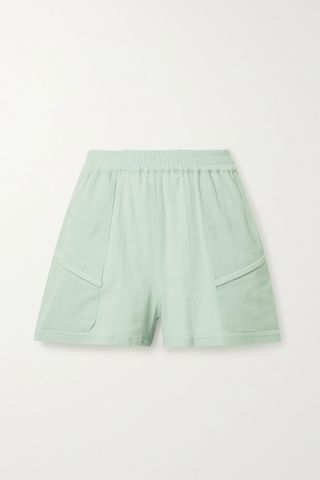 Paradised + Prim Crinkled Cotton-Gauze Shorts