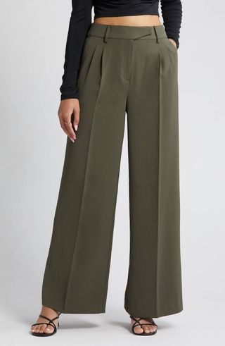 Open Edit + Wide Leg Twill Trousers