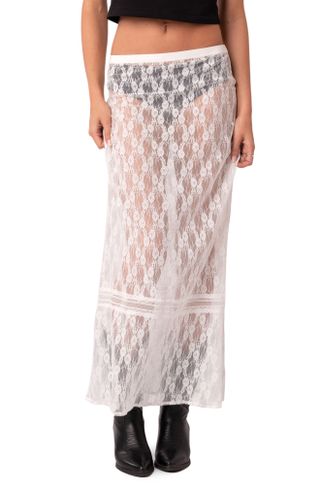 Edikted + Sandra Sheer Lace Maxi Skirt