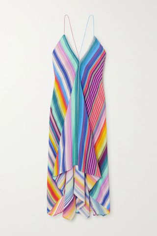 Etro + Asymmetric Striped Crepe Dress