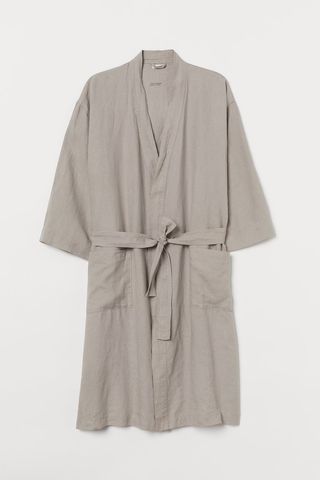 H&M + Washed Linen Dressing Gown