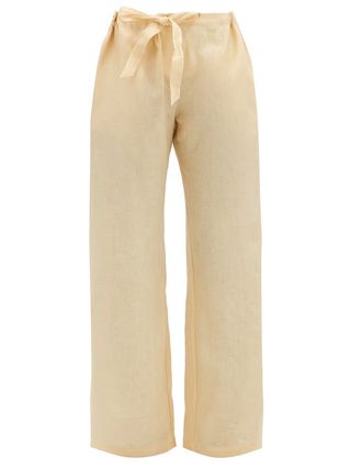 Rossell England + Drawstring-Waist Linen Pyjama Trousers
