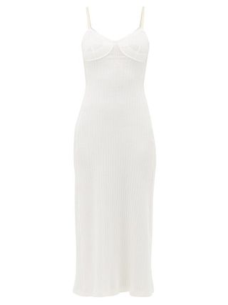 Jil Sander + Panelled-Cup Ribbed-Cotton Nightdress