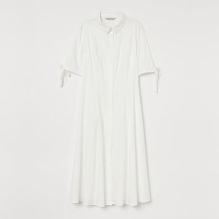 H&M + Cotton Satin Shirt Dress