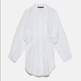 Zara + Pleated Poplin Shirt