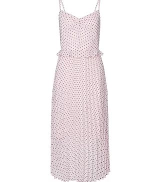 Dorothy Perkins + Blush Spot Print Strappy Pleat Midi Dress