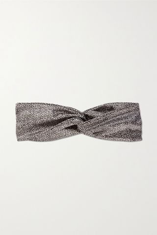 Slip + Twist Leopard-Print Silk Headband