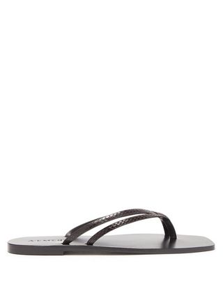 A.Emery + Benni Snake-Effect Leather Sandals