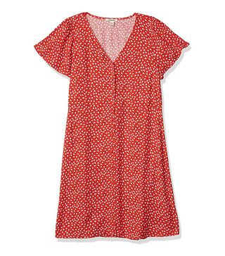 Goodthreads + Fluid Twill Button-Front Fit-and-Flare Dress