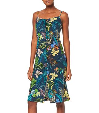 Find. + Tropical A-Line Cotton Dress With Buttons