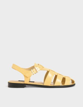 Charles & Keith + Patent Leather Caged Sandals