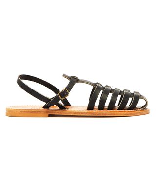 K.Jacques + Adrien Caged Leather Slingback Sandals
