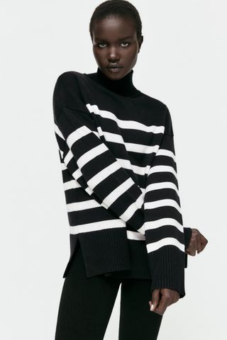 Zara + Striped Knit Sweater
