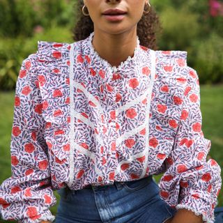 Pink City Prints + Sunset Floral Florence Blouse