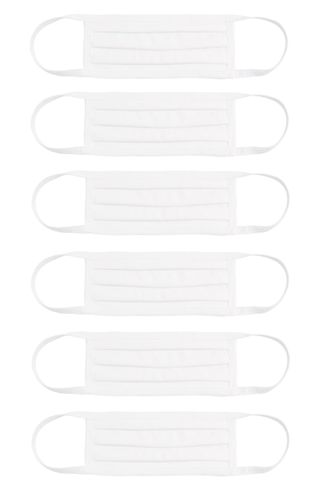 Nordstrom + 6-Pack Adult Pleated Cotton Face Masks