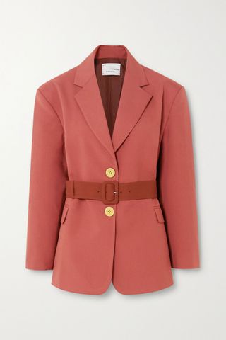 Bouguessa + Belted Two-Tone Cady Blazer