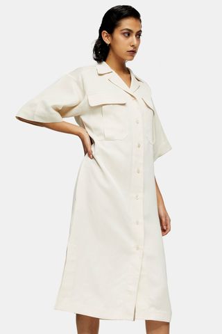 Topshop + Stone Shirt Dress With Linen by Topshop Boutique