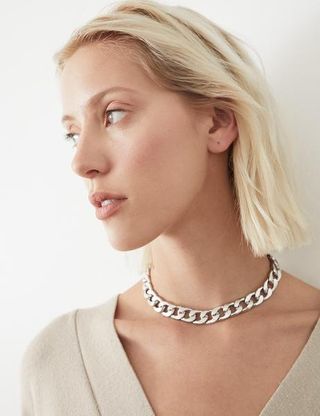 Pixie Market + Silver Chain Choker Necklace