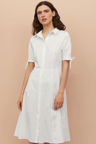 H&M + Cotton Satin Shirt Dress