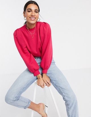 Vero Moda + Sweater With Puff Sleeve