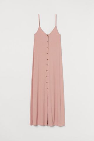 H&M + Button-Front Ribbed Dress