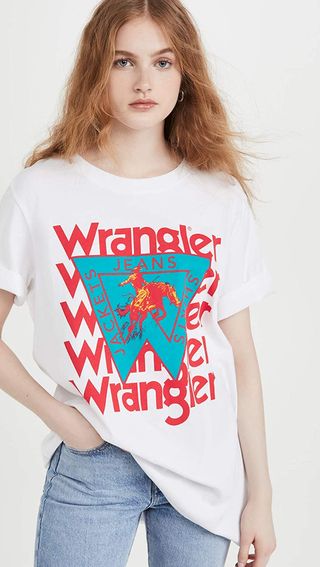 Wrangler + Oversized Logo Tee