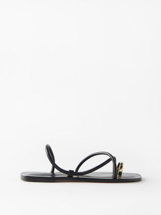 Emme Parsons + Laurie Metal Toe-Ring & Leather Sandals