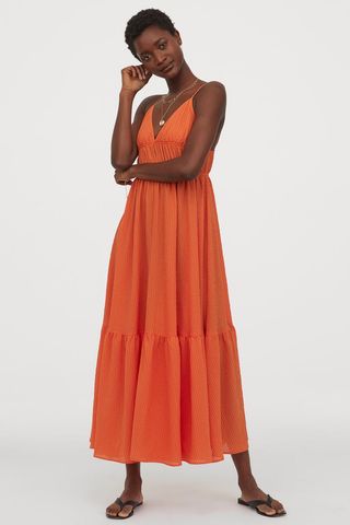 H&M + Textured-Weave Maxi Dress